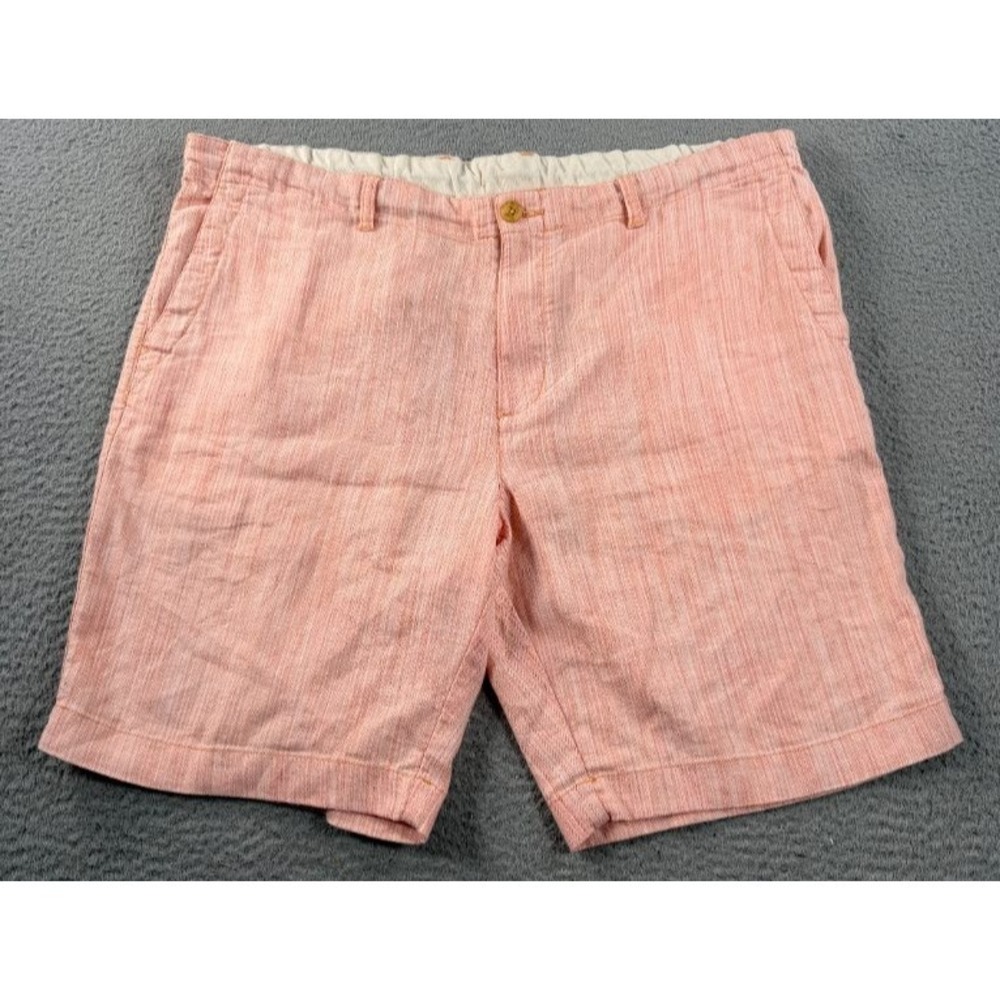 Tommy Bahama Shorts Mens 2XL Linen Blend Pink Coral‎ Flat Front Casual Beach